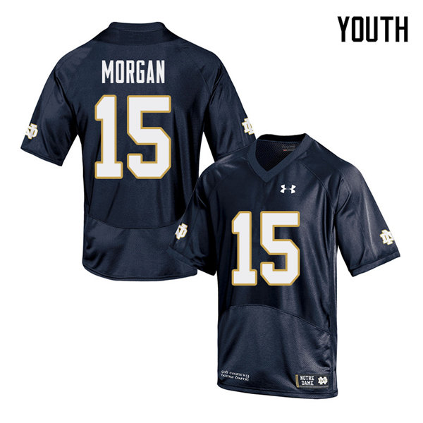 Youth #15 D.J. Morgan Notre Dame Fighting Irish College Football Jerseys Sale-Navy - Click Image to Close